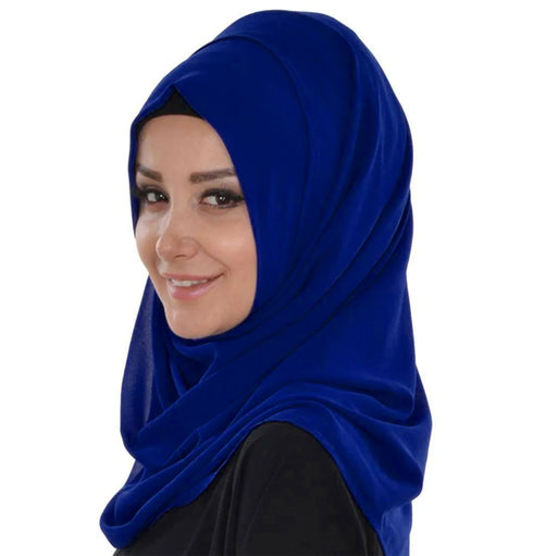 Navy-Blue & white color luxurious Handmade Moroccan Kaftan with hijab