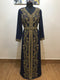Navy-Blue color luxurious Full Sleeves Handmade Moroccan Kaftan .