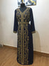 Navy-Blue color luxurious Full Sleeves Handmade Moroccan Kaftan .