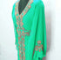 Opulent Emerald Green Kaftan Gown with Gold Zari & Crystal Work | Luxury Event Dress