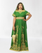 Parrot Green Zari Stone Work Georgette Islamic Style Beads Embedded Partywear Kaftan Long Gown Evening wear Dubai kaftan