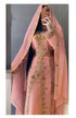 Peach Georgette Zari Work Wedding Kaftan - Stitched