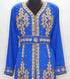 Royal Blue luxurious Moroccan Kaftan With Sun-proof hijab.