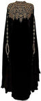 SALE !! Moroccan Islamic Black Kaftan Beach Fancy Modern Floor Length Bell Sleeve For Women Dress
