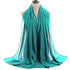 Sea-green embroidered georgette islamic kaftan With Sun-proof hijab.