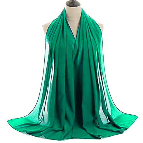 Sea-Green embroidered georgette Islamic kaftans with hijab