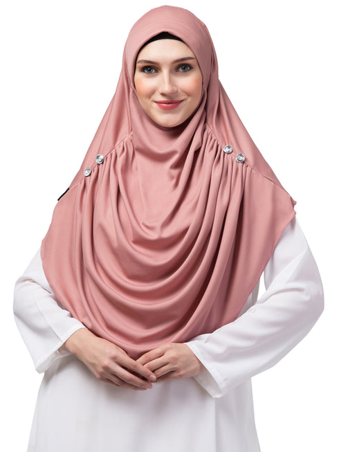 Nazneen front gather & pleated with Cristal stone ready to wear prayer Hijab