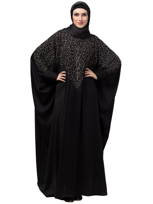 Nazneen front back contrast hand embroidery party wear Kaftan