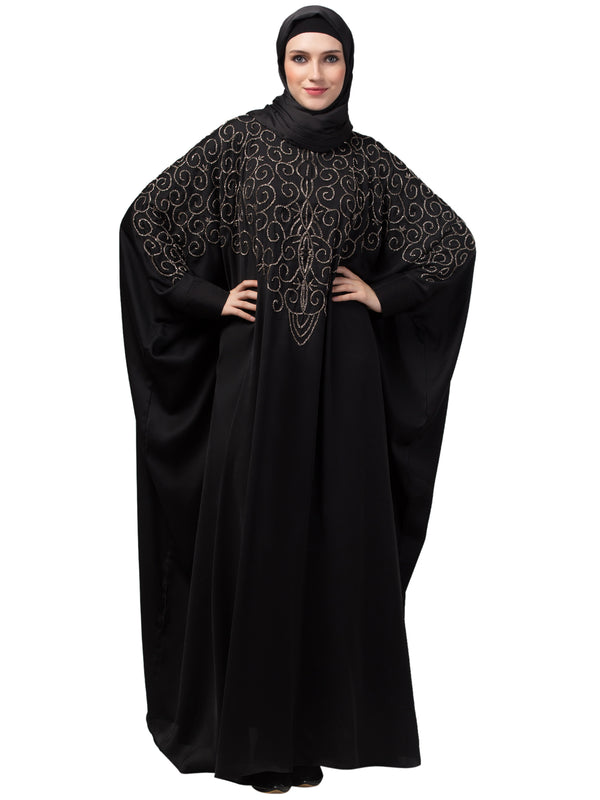 Nazneen front back contrast hand embroidery party wear Kaftan