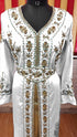 White inner light gold color luxurious Full Sleeves Handmade Moroccan Kaftan.